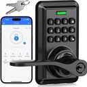 Wi-Fi Smart Door Lock, Keyless Entry Door Lock with Knob, Keypad Door Lock with Handle, Smart Locks for Front Door, Door Knob with Code, No Hub Required, APP Remote Control (Matte Black)