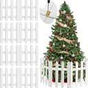 ANVAVO 8 Pack Thick Christmas Tree Fence White Wooden Picket Fence Tree Fences Decorations for Kids Pet Dogs Xmas Wedding Party Decor Miniature Home Garden Border Lawn Edge Fences, 15.7 x 12 Inch