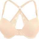 Upushall Women's Push Up Racerback Bra Front Closure Thick Padded Seamless Criss-Cross Back Underwire Bra Add Two Cup, 42A