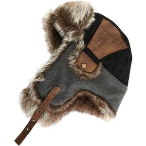 Winter Bomber Hat for Men Hunting Ushanka Russian Warm Trapper Bomber Hunting Hiking Skiing Cap Black X-Large XL