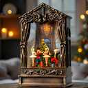 Christmas Snow Globe Lantern Water Glittering Nutcracker Ballet Theatre with Music & Timer, USB Lined/Battery Operated Lighted Lantern for Christmas Festival Decoration Gifts (10'' Nutcracker Suite)