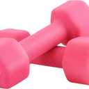 Portzon Weights Dumbbells 10 Colors Options Compatible with Set of 2 Neoprene Dumbbells Set, 2 LB, Anti-Slip, Anti-roll, Hex Shape (Pink)