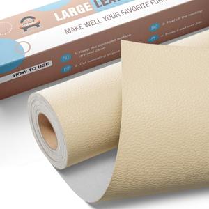 Leather Repair Kit for Furniture 16"x 31.5" Leather Tape Repair Patch Self Adhesive Sofa Vinyl Repair Patch Kit for Car Seat,Couch,Boat Seat,Chair - Ivory Gray