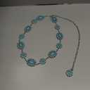 Turquoise Belt Silver Western Chain Belt, Cowgirl Concho Style with Turquoises Embellishment for Women (Blue)