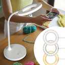 OttLite Vibe LED Ring Light, Rechargeable and Portable, 3 Color Temperatures, Book Light, Table Lamp Reading, Work, Desk Lamp for Home Office or Bedside