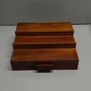 Walnut Wood Cologne Organizer for Men 3 Tier Cologne Stand,Wooden Cologne Holder Display Shelf with Hidden Compartment and Drawer,Perfume Organizer Great Gift for Men