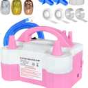 Electric Balloon Pump, Portable Dual Nozzle Inflator 600W High-Power 110V Fast Inflation, Time-Saving with Abundant Accessories - Balloons Air Pump for Birthday Wedding Setup (Pink)