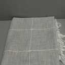 JIALE Heavy Duty Table Cloth Cotton Linen Waterproof Tablecloths Farmhouse Tablecloth, Soft and Wrinkle Free Table Cover with Tassels, Square, 55''x55'', Grey Gingham