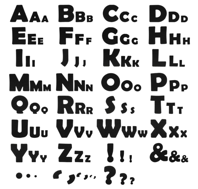 Mooliwe 450 Pcs 7inch, 4inch, 2inch Font Letters and Punctuation Set, Classroom Alphabet Cutout for Bulletin Board Display Home School, a Helper to Inspire Students Learning Interest(Black)