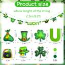 2 x 8.2Ft Felt St. Patrick's Day Garland Shamrock Lucky Pom Pom Banner for Mantle Home Window Irish Themed Party Decor