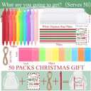 Marspark 201 Pcs Christmas Bulk Gift Set Employee Appreciation Team Gifts Bulk 10 Colors Notepads Gel Pens with Gift Bags Cards Twine Gifts Set for Xmas Coworkers Staffs Team Party Favors