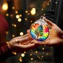 2 x Christmas Tree Ornaments, Stained Glass Effection, 4 Inch Acrylic Ornament, White Elephant Gifts, Holiday Decor, Christmas Ornament 2025, Tree Ornaments, New Year Decorations