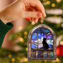 3 x Hyturtle Book Lovers Suncatcher Ornament 2025  Black Cat Window Hanging, Book Themed Christmas Tree Decoration, Librarian Gift, Book Club Ornament, Unique Bookish Keepsake for Readers, 5"