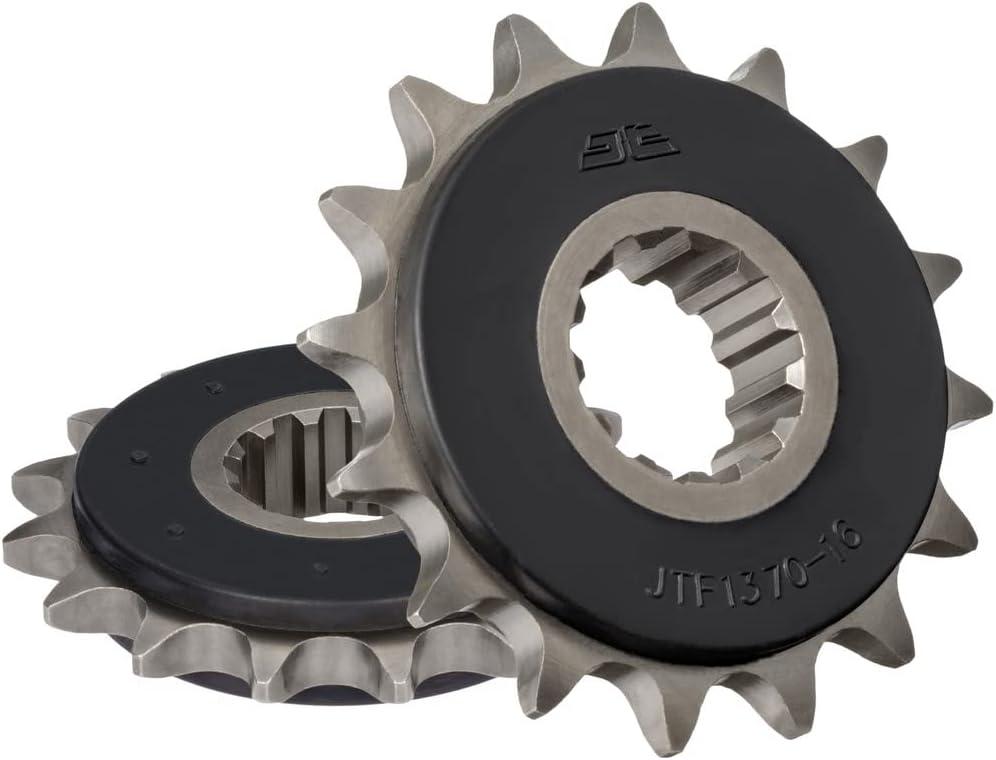 JT Sprockets JTF1370.16RB 16 Tooth Rubber Cushioned Front Countershaft Sprocket, Single, black