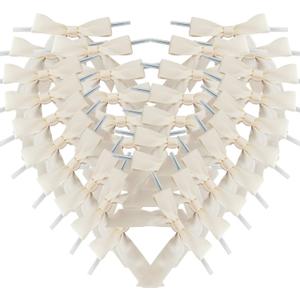 50pcs 2-1/2" Mini Satin Ribbon Bows with Twist Ties for Crafts Gift Wrapping Packing Christmas Decoration (2.5"-Ivory)