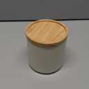 Sweejar Kitchen Canisters Ceramic Food Storage Jar, Stackable Containers with Airtight Seal Wooden Lid for Serving Ground Coffee, Tea, Sugar, Salt and More - 16 Fl Oz (Beige)