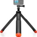 SOONSUN 4in1 Floating Selfie Stick Tripod for GoPro Hero 13 12 11 10 9 8 7 6 5 4 3, Max, AKASO, Osmo Action 3/4/5 Pro Camera - As Waterproof Extension Monopod Pole Floating Handle Grip Tripod Stand