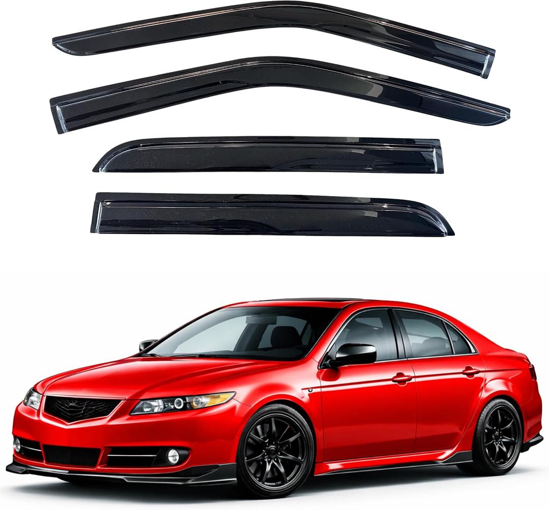 KPY Rain Guards Fit for 2004-2008 Acura TL, Out-Channel Window Visors Vent Wind Deflectors 4PC, Car Accessories for 04-08 Acura TL