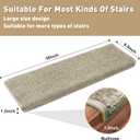 PURE ERA Bullnose Carpet Stair Treads Set Tape Free Non-Slip Indoor Stair Protectors Pet Friendly Rugs Covers Soft Skid Resistant Washable Reusable 9.5" x 30"(2 Pieces,Cream Gray)