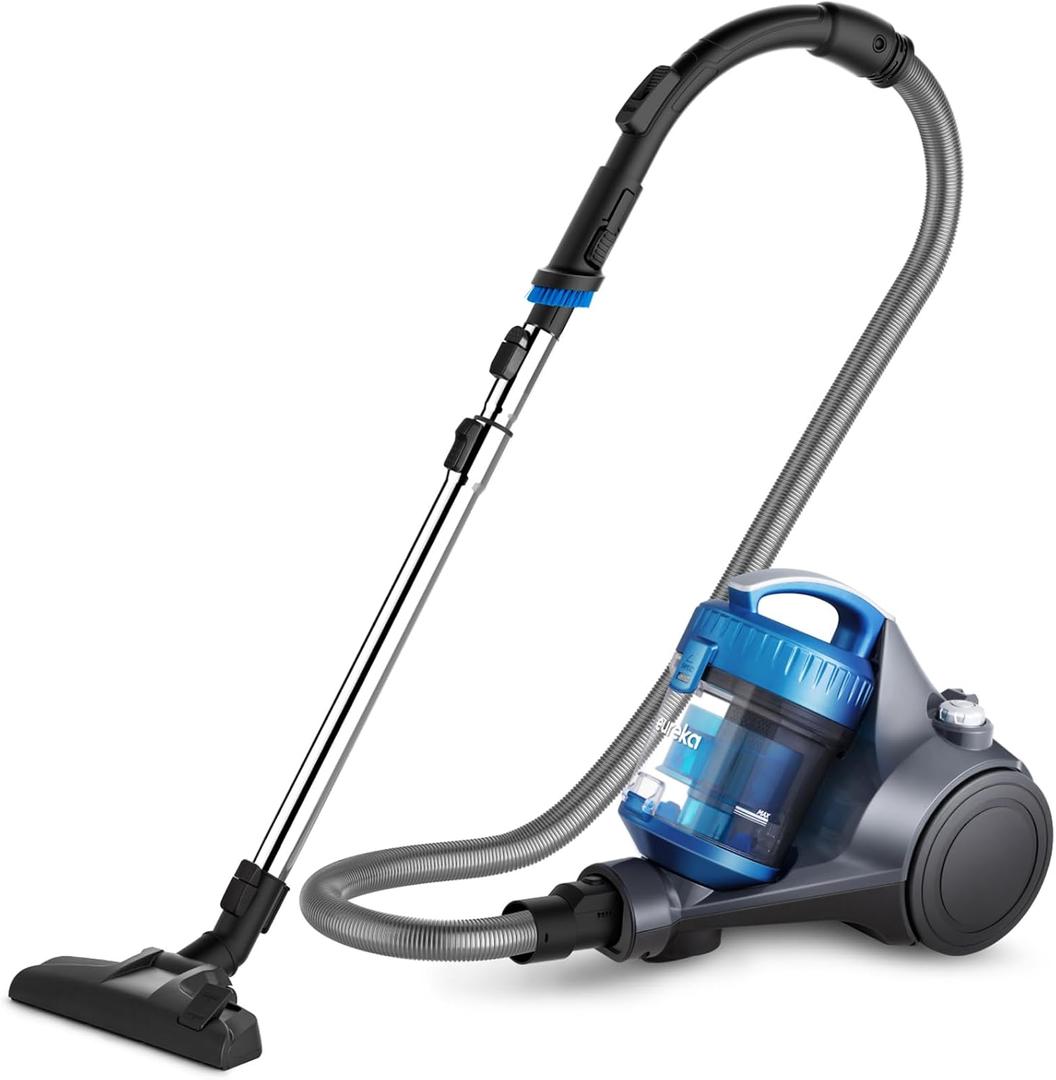 Eureka Whirlwind Bagless Canister Cleaner NEN110A Lightweight Corded Vacuum for Carpets and Hard Floors, Blue