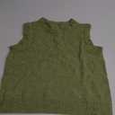 Womens Sleeveless Sweater Vest Summer Casual Cap Sleeve Crew Neck Loose Knit Lightweight Pullover Tank Tops Green, Size L