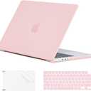 EooCoo Case Compatible with MacBook Pro 14 inch M5 2026-2021 M4 M3 M2 M1 Pro/Max Chip, Hard Shell Cases with Keyboard Cover, Screen Protector - Matte Pink