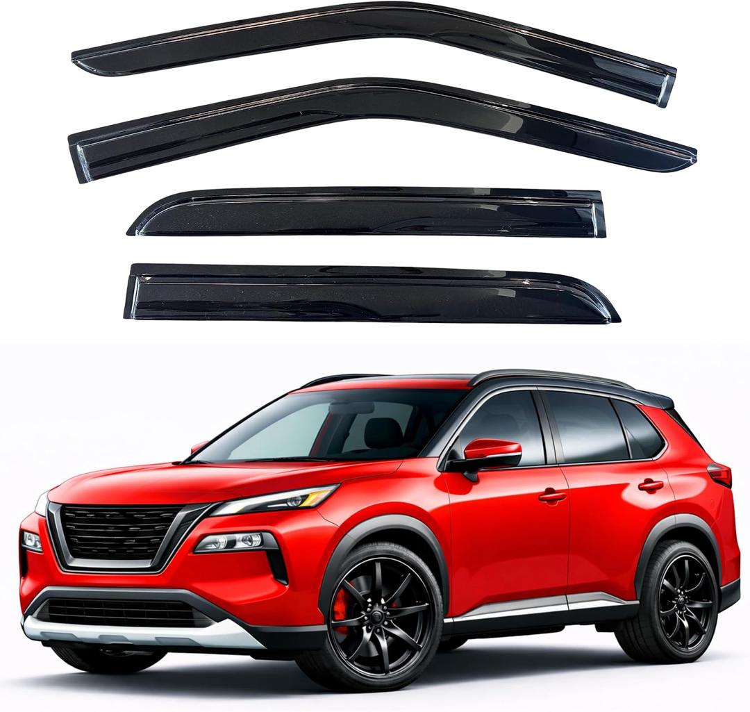KPY Rain Guards Fit for 2021-2026 Nissan Rogue, Out-Channel Window Visors Vent Wind Deflectors 4PC, Car Accessories for 21-26 Rogue (Excludes Rogue Sport & Select)