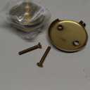 Brushed Gold Bathtub Drain Bath Tub Trim Set Conversion Kit Assembly, All Brass Lift and Turn Twist Tub Drains Replacement Trim Kit with Two-Hole Overflow Faceplate