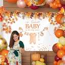 7x5ft Fall Baby Shower Backdrop A Sweet Baby is On The Way Photography Background Newborn Kids Maple Leaf Baby Shower Party Decorations Autumn Leaves Banner Supplies Photo Booth Props