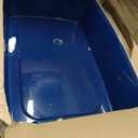 IRIS USA Cat Litter Box XX-Large Open Top with High Sided Walls Tall Scatter Shield Scoop Included Easy Clean Plastic Pan for Big Cats Kittens Multi-Cat Households 30"L x 20"W x 14"H Navy