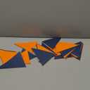 Meetppy 3 Pack Orange and Navy Blue Double Sided Paper Glitter Pennant Banner Paper Triangle Flags Bunting Hanging Decoration for Graduation Birthday Baby Shower