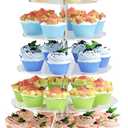 7 Tier Cupcake Stand, Round Cupcake Tower Stand, Clear Acrylic Cupcake Tier Stand, Cupcake Dessert Display Stand for Wedding Graduation Birthday
