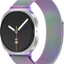 JKD Soft Metal Band Compatible with Samsung Galaxy Watch 8 Band 40mm 44mm/ Samsung Galaxy Watch 8 Classic Band 46mm(2025), Stainless Steel Mesh Loop Magnetic Clasp Wristbands for Women Men, Colorful