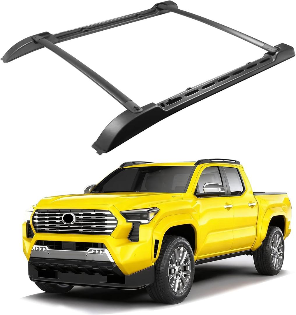 Roof Rack Cross Bar Compatible with 4th Gen Toyota Tacoma 2024-2026 Double Cab No Drill Rooftop Side Rails Aluminum Crossbars for Kayak, Surfboard, Canoe, Bike, Luggage & Cargo Carrier