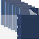 Teling 24 Pcs Clear Front Report Covers with 3 Prongs Presentation Folders Plastic Resume Portfolio Report Letter Size Presentation Binder for Paper Document School Office(Navy Blue)