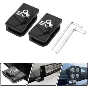 Ditch Light Brackets, 2PCS Hood Mount Light Brackets Universal Adjustable Aluminum Alloy Pillar Hood Led Work Light Pods Mount Bracket Kit for Truck SUV Cars, No Need Drilling