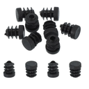 PATIKIL 1/2 Inch Plastic Tubing End Caps, 10 Pcs Round Hole Plug Insert for Round Iron Pipe Chair Leg Table Bookshelves Patio Furniture, Black