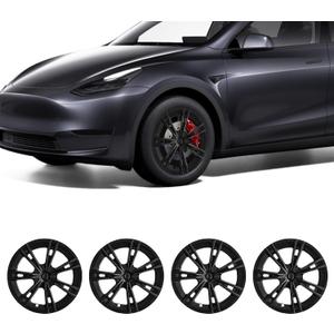 Wheel Covers for Tesla Model Y Wheel Covers, 19 Inch Wheel Cover Hubcaps Compatible with Tesla Model Y 2024 2023 2022 2021 Black Hubcaps4 Pcs (Style A)