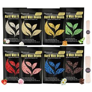 Wax Beads, 1.76lb / 800g Hard Wax Beads Coarse Hair Formula Hard Wax for Hair Removal and Senstive Skin, Wax Beads for Face, Brazilian Bikini,Body Waxing (8 Scents)