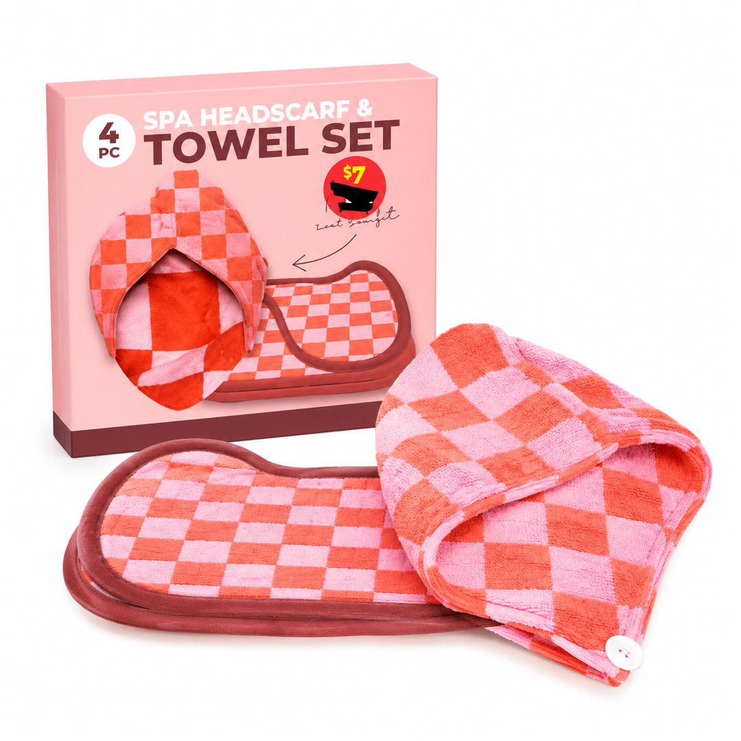 2 x 4 Pcs Spa Headscarf Towel Set