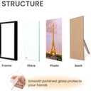 upsimples 4x6 Picture Frame Set of 3, Made of High Definition Glass for 4 x 6, Wall and Tabletop Display Thin Border Photo Frames for Home Decor, Black