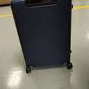 LEVEL8 Elegance Checked Luggage, 24 Inch Hardside Suitcase, Lightweight Matte Hardshell with Tsa Lock, Large Suitcases with Spinner Wheels, Navy Blue