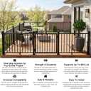 36 in. H x 4 ft. Heavy Duty BH Aluminum Straight Picket Railing with Post, Porch and Deck Railing Kit Supports Up to 800 Lbs, IBC Compliant and Certified, AAMA2604 Powder Coating, Textured Black