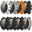 8 Pack Case for Garmin Fenix 8 AMOLED Screen Protector, Hard PC Bumper Overall Protective Tempered Glass Cover Accessories for Women Men (Garmin Fenix 8 51mm AMOLED