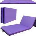 Fitvids Folding Exercise Aerobics Mat, 4'x10'x3" Extra Thick High Density Anti Tear Gymnastics Gym Folding Exercise Aerobics Mats for MMA, Stretching, Cheerleading Martial Arts, Gymnastic, Blue