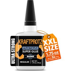 Automotive Super Glue Liquid 1.76 oz XXL  for Cracks in Trim, Panels, Headlights & Clips  Fast-Drying, Oil & Heat Resistant Bond for Cars, Motorcycles & RVs  Thin Cyanoacrylate