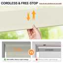 LazBlinds No-Drill Cordless Zebra Blinds - Dual Layer Light Filtering & Room Darkening, Free-Stop Lift, Easy Install, Day & Night Privacy with Valance for Window 22" W x 64" H, Cream