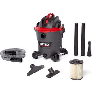 RIDGID 62703 RT1200 NXT 12-Gal. Wet Dry Shop Vacuum with Casters, 5.0 Peak HP Motor, and Pro Locking Hose,Dark Gray and Red