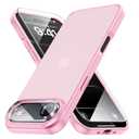 Yriklso 3 in 1 for iPhone Air Phone Case,1X Screen Protector +1X Camera Lens,Shockproof for iPhone Air Case, Military Grade Drop Protection, Protective Hard Back Slim Translucent Case,Pink