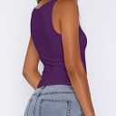 Zeagoo Women's Double Lined Square Neck Tank Top Sleeveless Basic Crop Tops Trendy Going Out Tops (Purple, S)